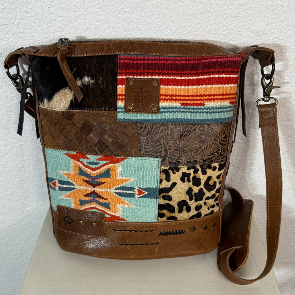 Sts Ranchwear Remnants Patchwork Leather Mailbag … - image 1